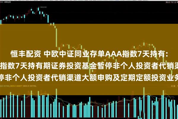 恒丰配资 中欧中证同业存单AAA指数7天持有: 中欧中证同业存单AAA指数7天持有期证券投资基金暂停非个人投资者代销渠道大额申购及定期定额投资业务的公告